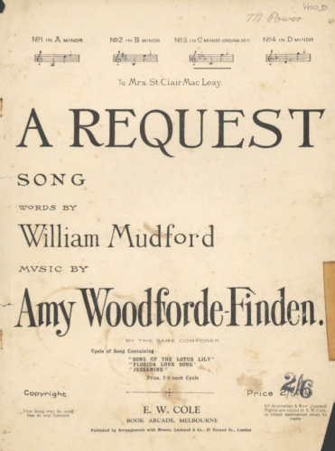 Woodforde-Finden - A Request - Score