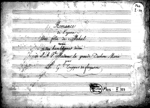 Ferguson - Variations on a Romance from Mehul's 'Une Folie' - Score