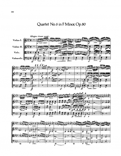 Mendelssohn - String Quartet No. 6, Op. 80