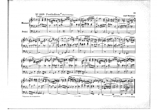 Renner - 5 Preludes for Organ (or Harmonium) - 5. Postludium Largo (variant of Maestoso in C minor)