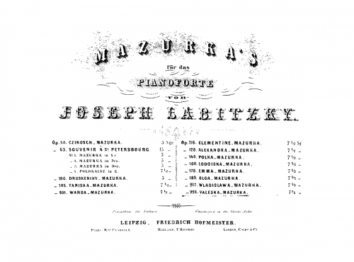 Labitzky - Valeska Mazurka - Score