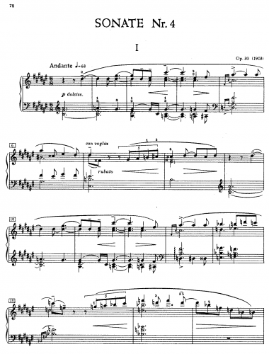 Scriabin - Piano Sonata No. 4 - Score