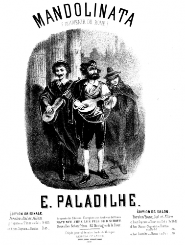 Paladilhe - Mandolinata - Voice and Piano - Score