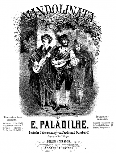 Paladilhe - Mandolinata - For Piano solo (Paladilhe) - Score