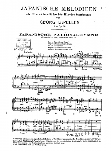 Capellen - Charakterstücke - Score