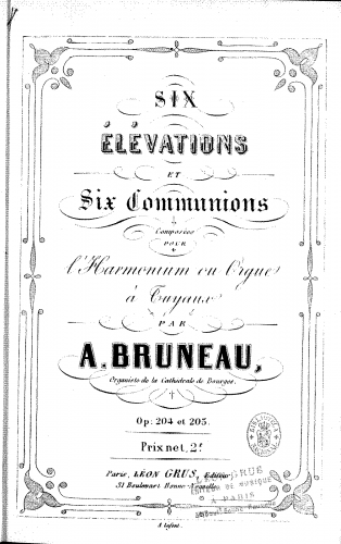 Bruneau - Six communions - Score