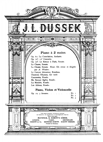 Dussek - La Chasse - Score