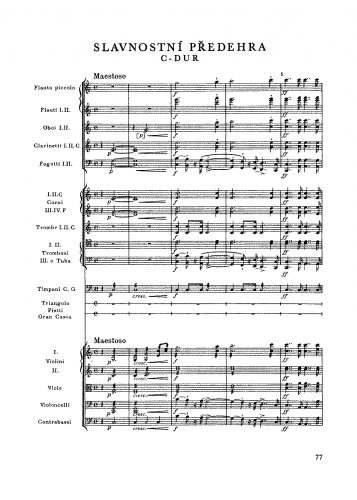 Smetana - Solemn Prelude on the Occasion of Laying the Foundation Stone for the National Theatre - Score