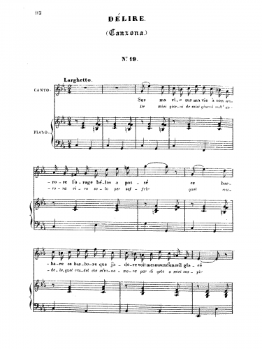 Meyerbeer - De' miei giorni / Délire - Score
