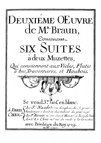 Braun - 6 Suites for 2 Musettes - Score
