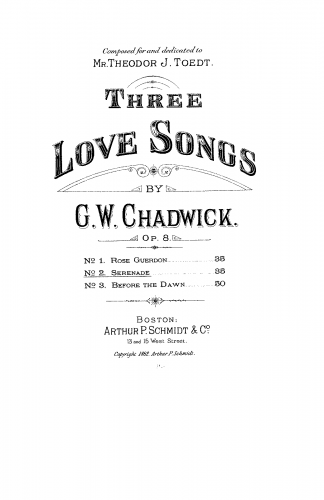 Chadwick - 3 Love Songs - Score