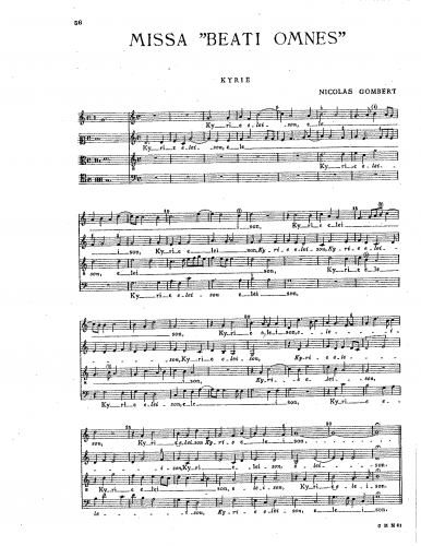 Gombert - Missa Beati Omnes - Score