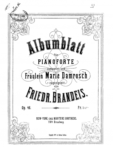 Brandeis - Albumblatt - Score