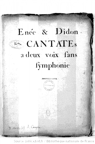 Campra - Enée & Didon // Cantates // a deux voix sans // symphonie - Score