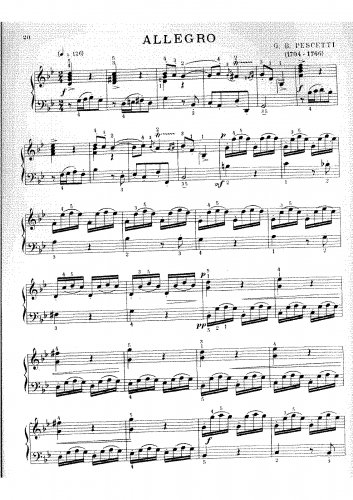 Pescetti - Allegro in G minor - Score