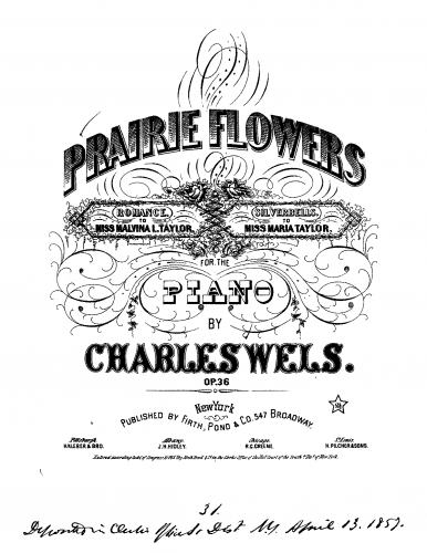 Wels - 2 Prairie Flowers - 1. Chanson d’amitié. Andante. (See notes.)