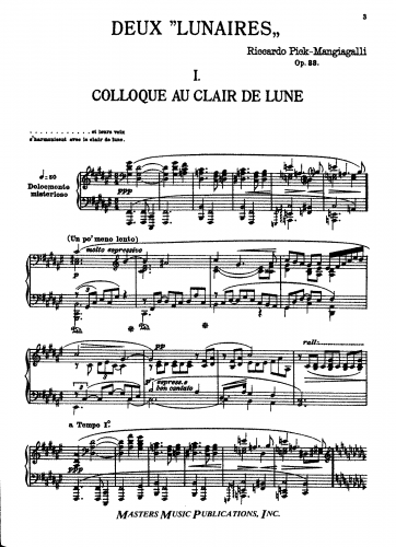 Pick-Mangiagalli - 2 Lunaires, Op. 33 - No. 1 - Colloque au clair