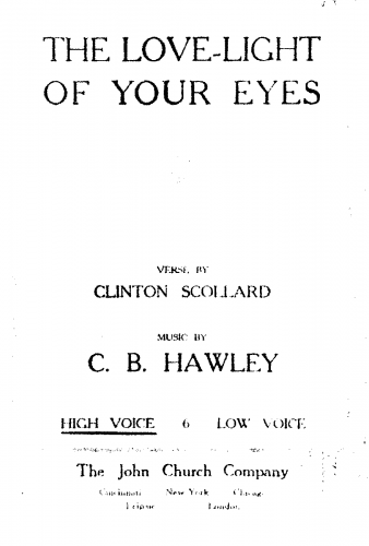 Hawley - The Love-Light of Your Eyes - Score