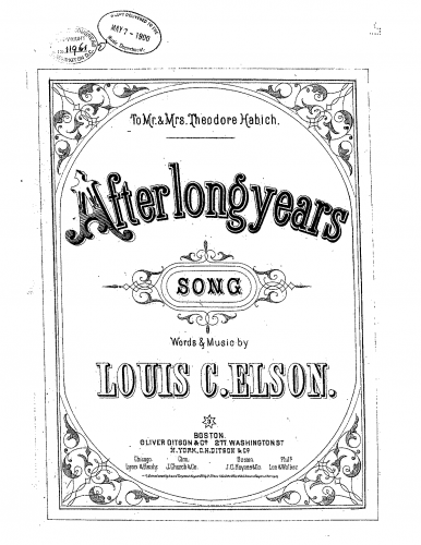 Elson - After Long Years - Score