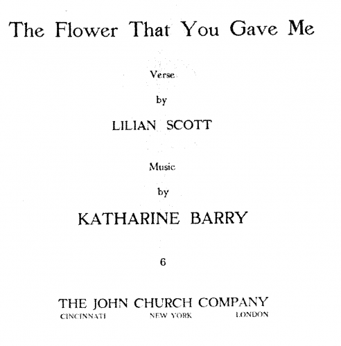 Barry - The Flower That You Gave Me - Score