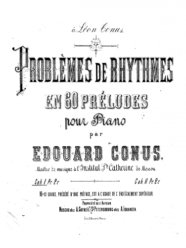 Konyus - Problèmes de rythmes en 60 préludes - Preludes Nos.1-30 (Cahier 1)