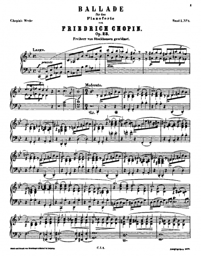 Chopin - Ballade No. 1 - Piano Score - Score