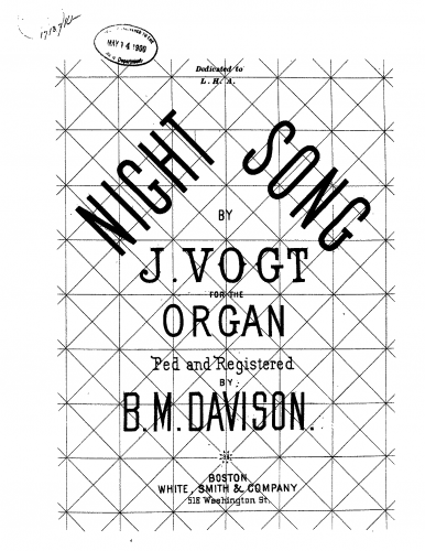 Vogt - 2 Nocturnes - For Organ (Davison) - Score