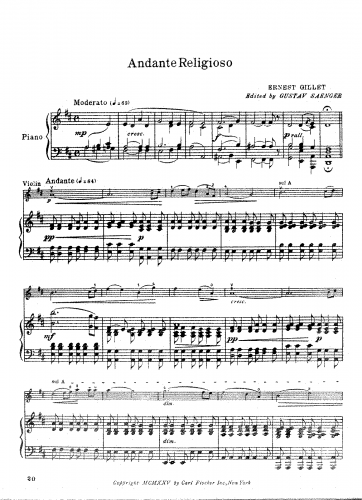 Gillet - Andante religioso - Score