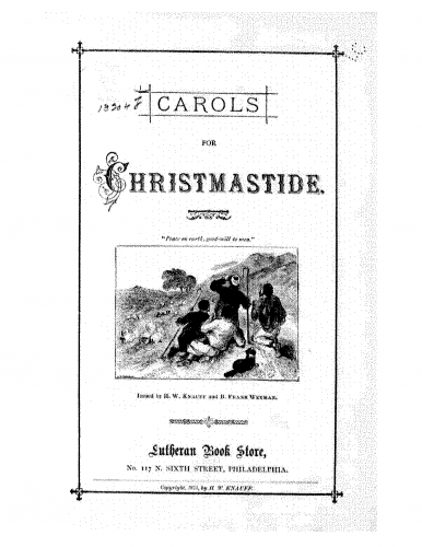 Zitterbart Jr. - Carols for Christmastide - Score