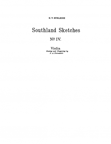 Burleigh - Southland Sketches - Score