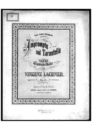 Lachner - Impromptu und Tarantella - Score