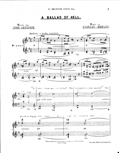 Hawley - A Ballad of Hell - Score