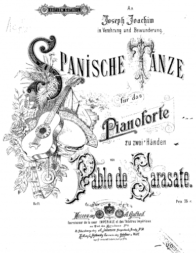 Sarasate - Spanish Dances, Op. 21 - For Piano solo (Kirchner) - Score
