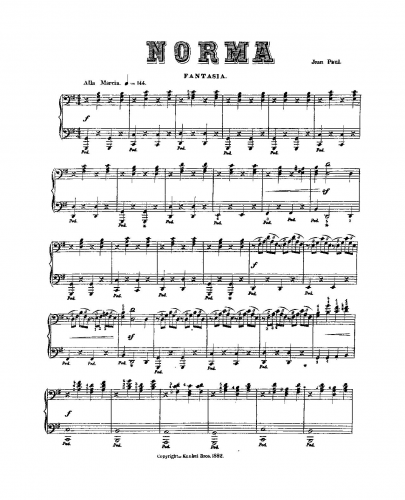 Kunkel - Norma Fantasia - For Piano 4-hands (composer) - Score