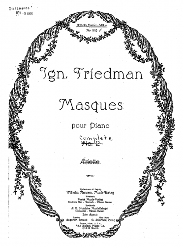 Friedman - Masques - Score