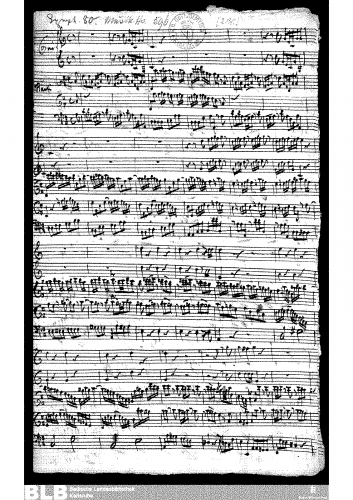 Molter - Concertino for 2 Flutes and 2 Horns in D major, MWV 8.15 - Score