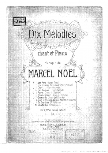 Noël - Dix mélodies - Score