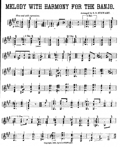 Stewart - Melody with Harmony for the Banjo - Score
