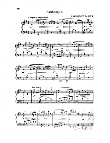 Korganov - 12 Arabesques - No. 6 in G major