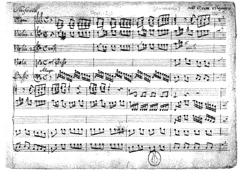 Hasse - Artaserse - Sinfonia - Score