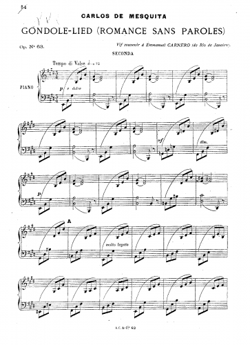 Mesquita - Gondole-Lied - Score