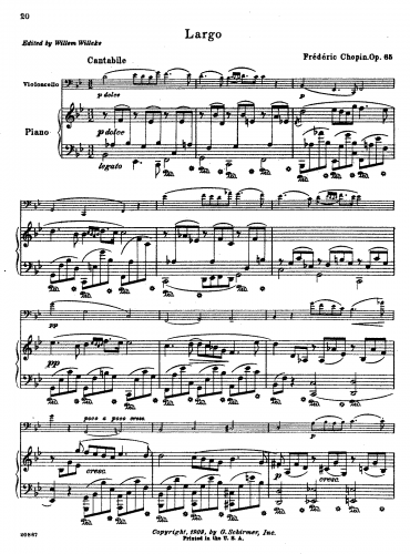 Chopin - Cello Sonata - Scores and Parts - Score
