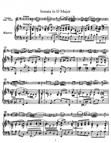 Nardini - 12 Sonatas - Scores Sonata No. 2 in D major For Violin and Piano (David) - Score