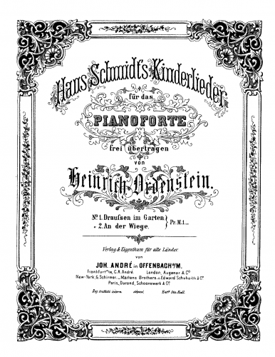 Schmidt - 8 Kinderlieder - For Piano (Ordenstein) - Nos.1+8