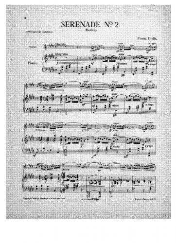 Drdla - Serenade No. 2 - Score