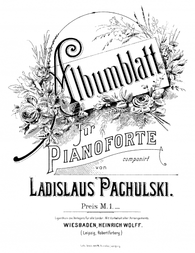 Pachulski - Albumblatt - Score