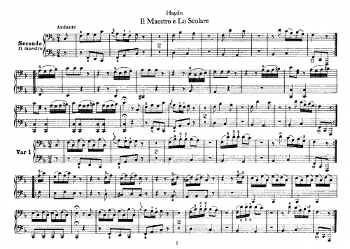 Haydn - Il Maestro e Lo Scolare - Score