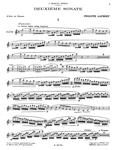 Gaubert - Flute Sonata No. 2 - Score