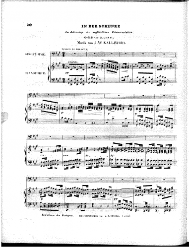 Kalliwoda - In der Schenke - Piano score