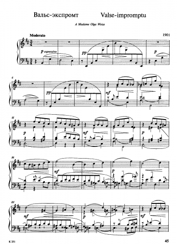 Balakirev - Waltz No. 3 - Score